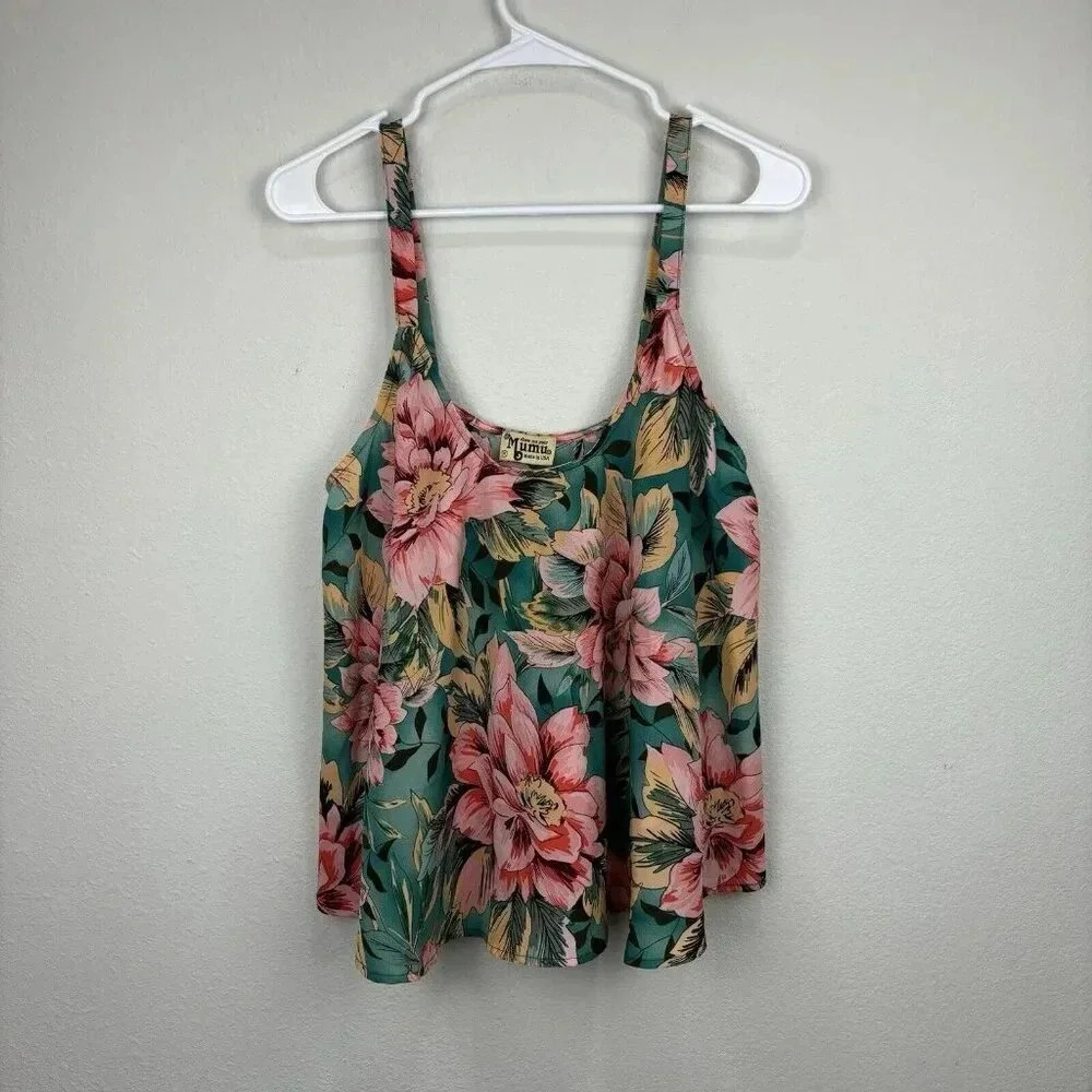 Show Me Your Mumu Rare Tropical Print Flowy Tank Top Size Medium USA Deadstock!